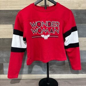 Red Wonder Woman Long Sleeve Top - Juniors